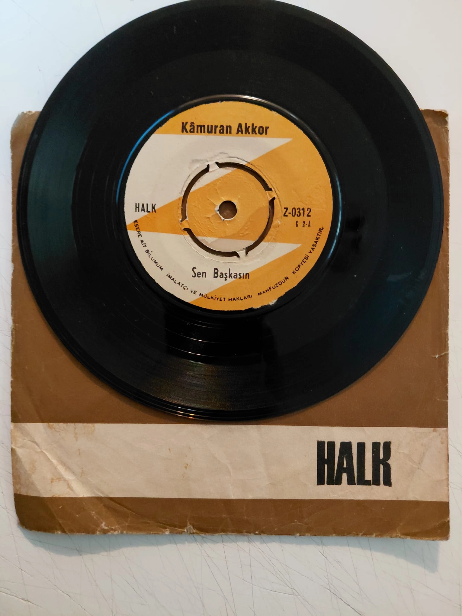 Kamuran Akkor – Mutluluğa Şarkı / Sen Başkasın - 19670 Türkiye Basım 45lik Plak-2.el