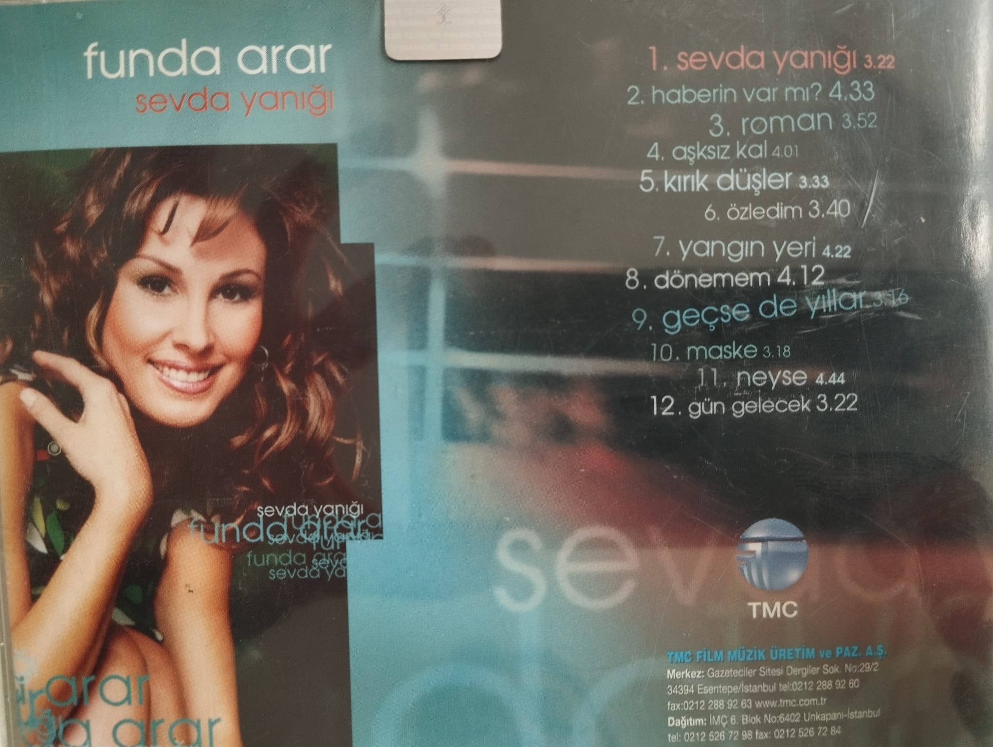 Funda Arar – Sevda Yanığı - 2003 Türkiye Basım - 2. El CD Albüm