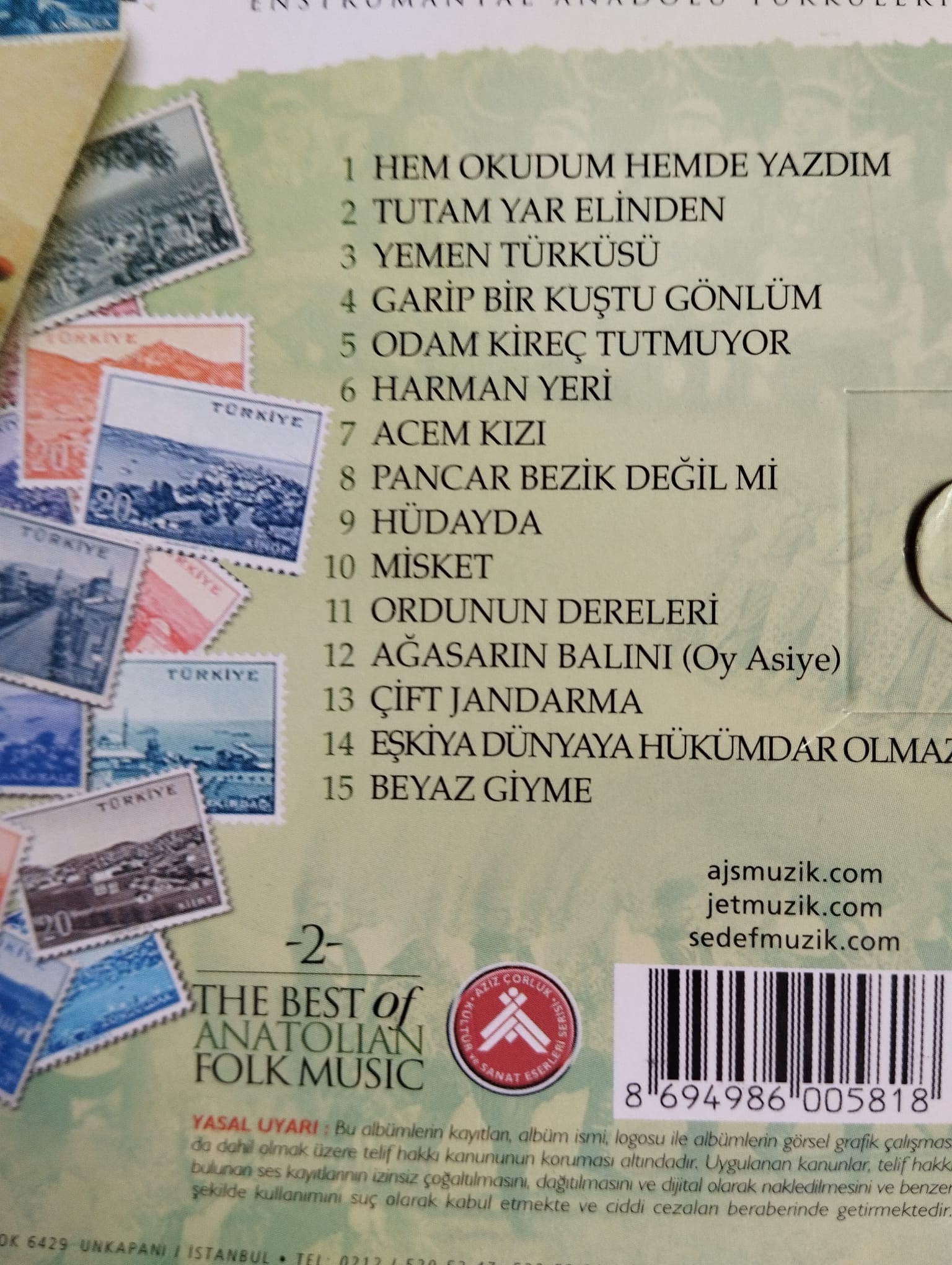 Türkütolia Enstrümantal Anadolu Türküleri Vol. 2 - Türkiye Basım - 2. El CD Albüm