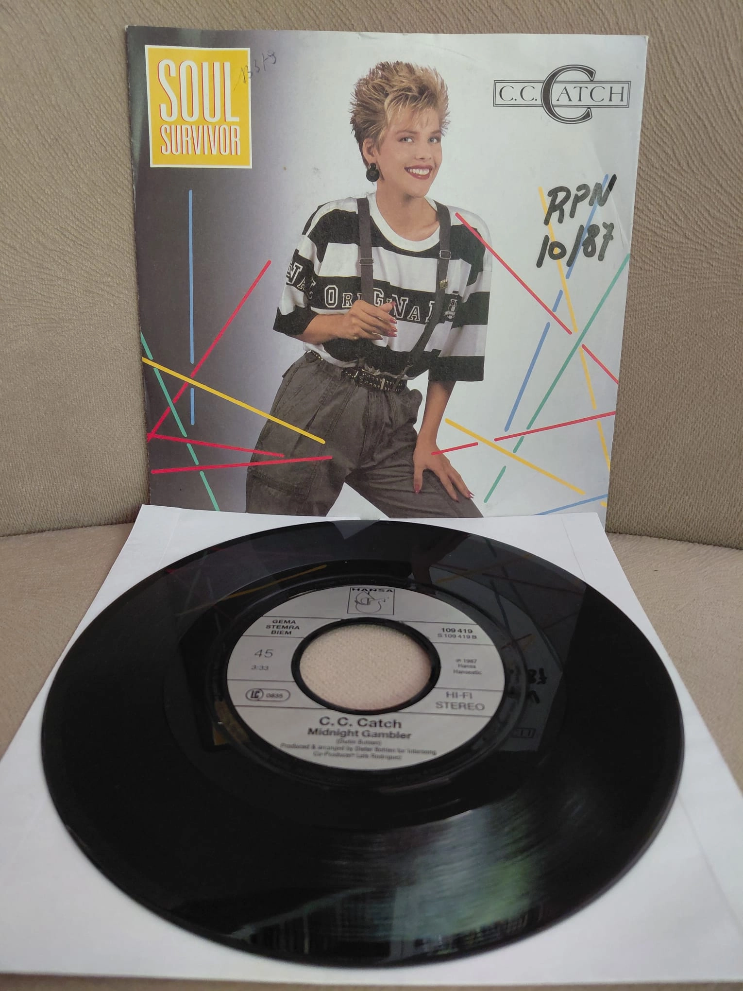 C.C. Catch  – Soul Survivor - 1987  Almanya Basım 45’lik  Plak