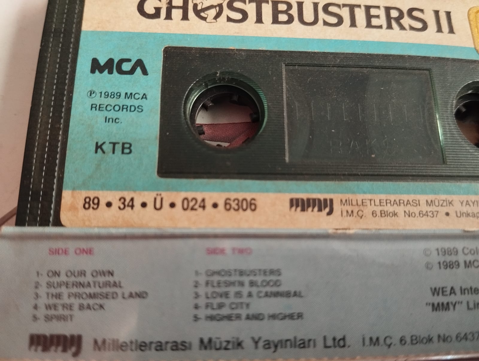GHOSTBUSTERS II / HAYALET AVCILARI 2  - 1989 Türkiye Basım 2. El Kaset Albüm