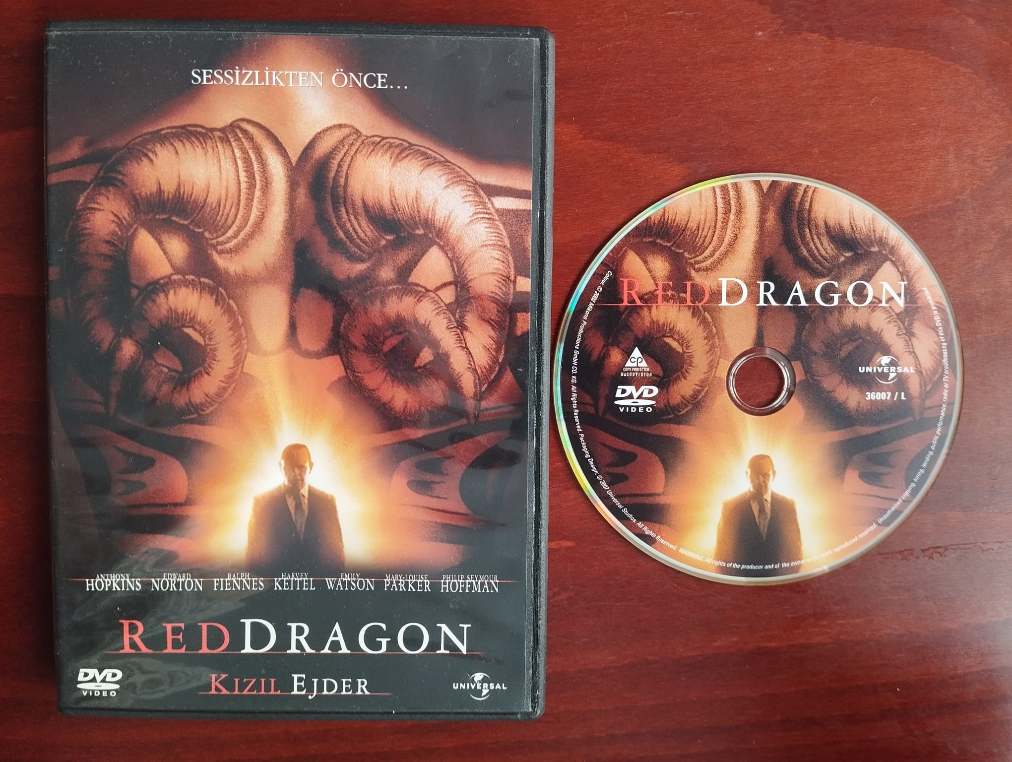 KIZIL EJDER (RED DRAGON ) - ANTHONY HOPKINS / EDWARD NORTON  -DVD  FİLM -2.EL