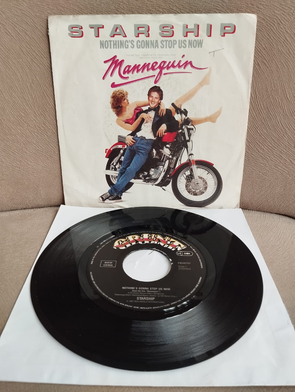 Starship  – Nothing’s Gonna Stop Us Now  - 1987 Almanya Basım 45 LİK PLAK-2.el