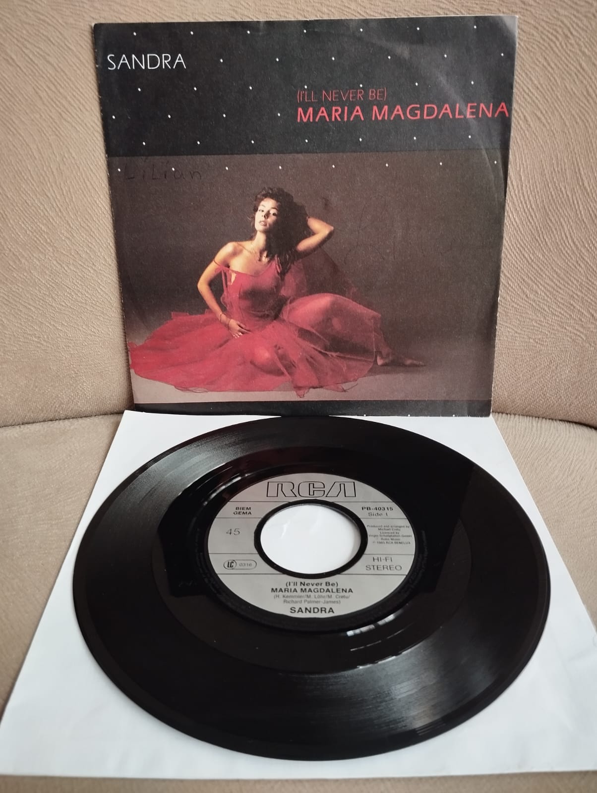 Sandra –  (I’ll Never Be) Maria Magdalena  - 1985 Almanya Basım 45 LİK PLAK-2.el
