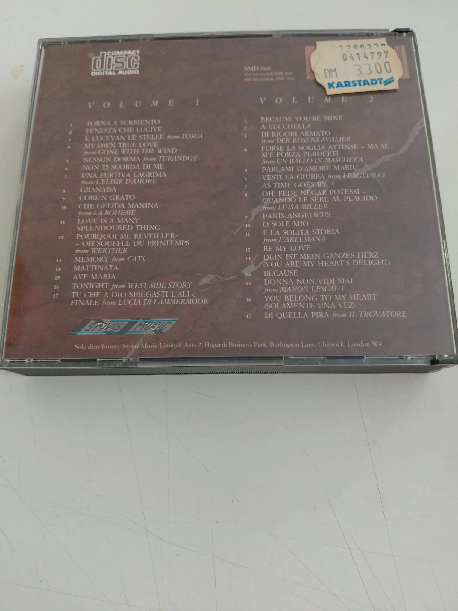 José Carreras – Collection  - 1988  İngiltere Basım - 2xCD Albüm-2.el