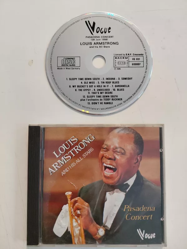 Louis Armstrong And His All Stars – Pasadena Concert  – 1983 Fransa  Basım - CD Albüm-2.el