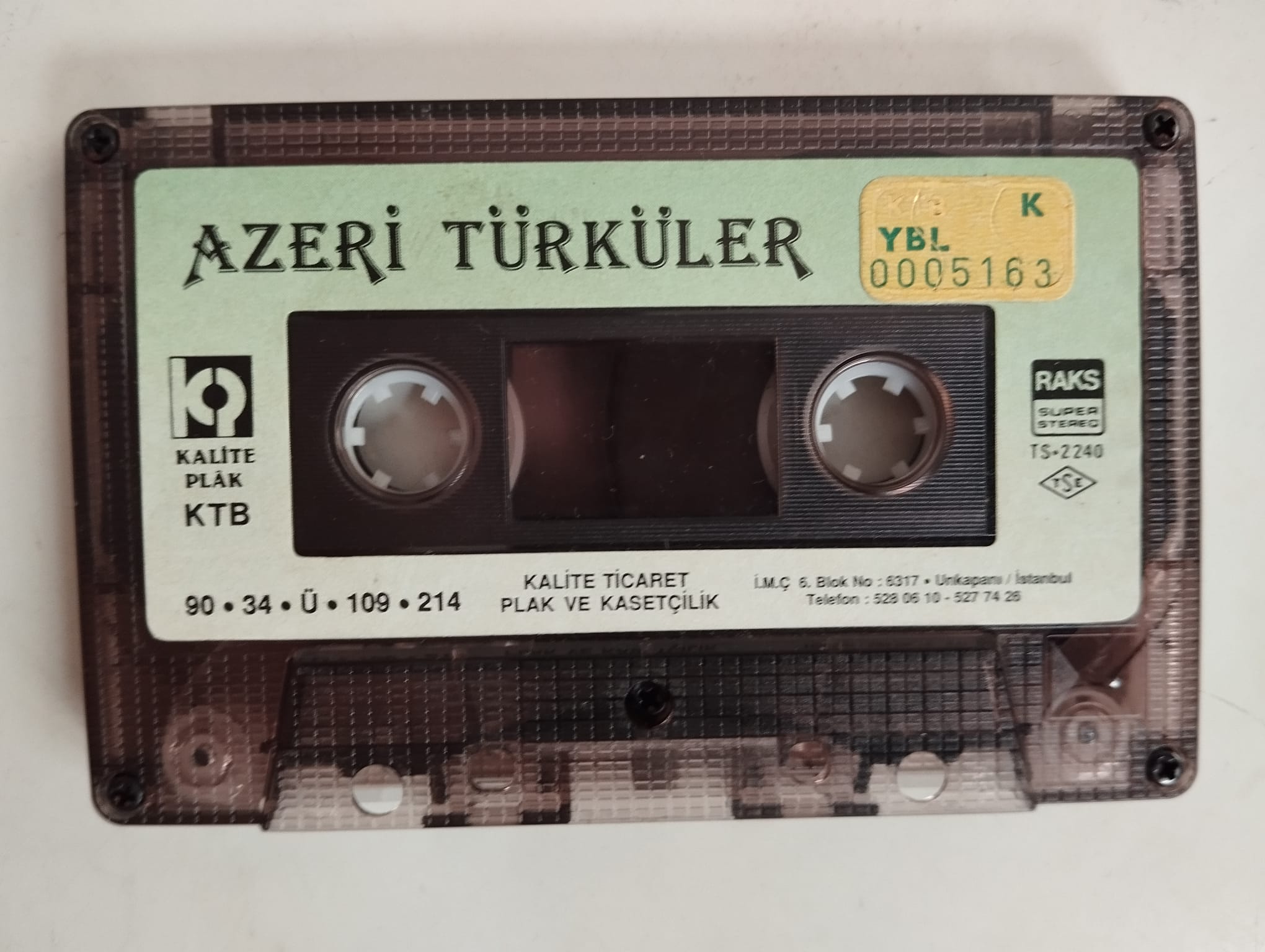 Azeri Türküler  - 1990 Türkiye Basım 2. El Kaset - Kapaksız