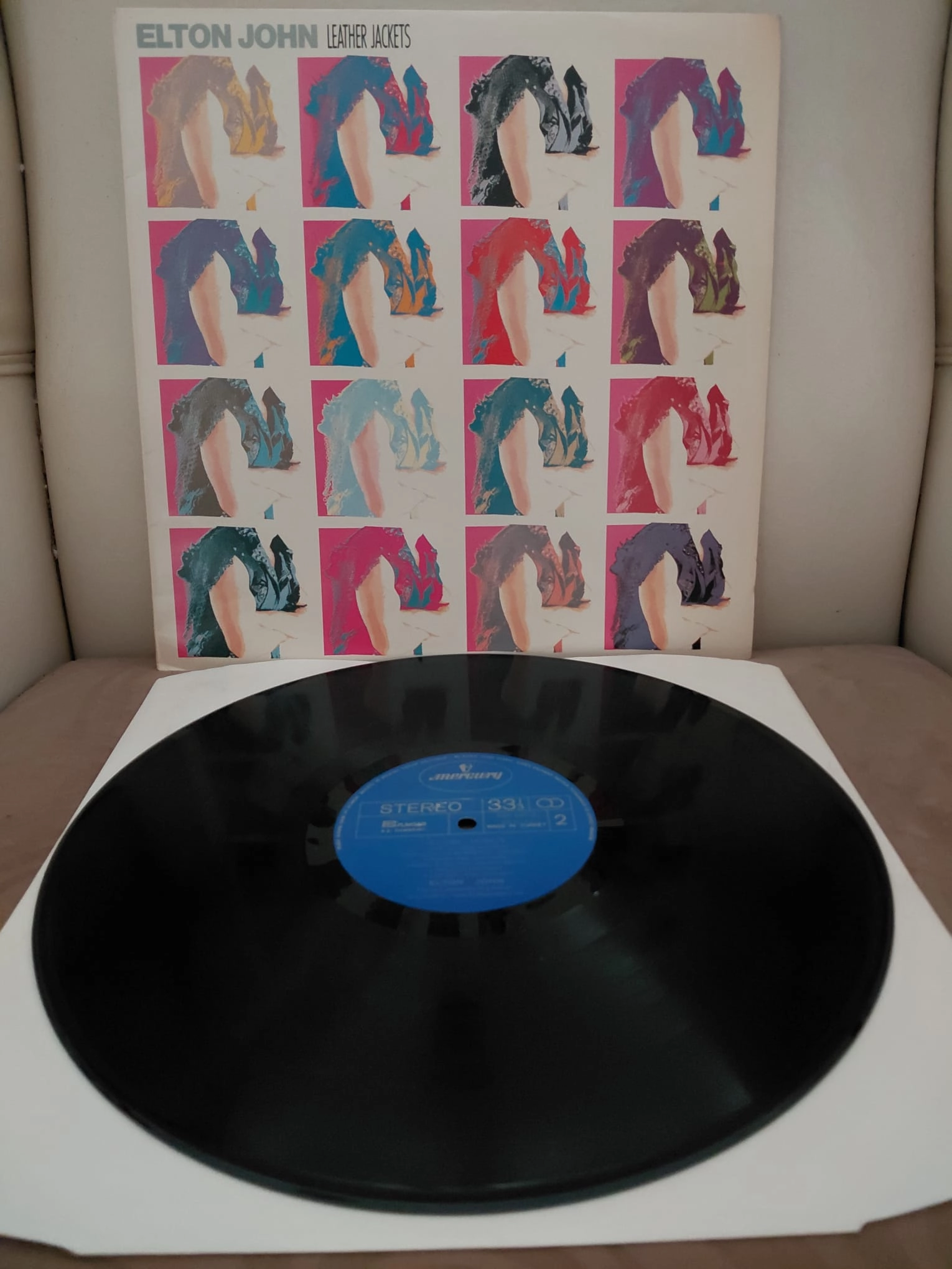 Elton John – Leather Jackets - 1986 Türkiye Basım - 33lük LP Plak Albüm