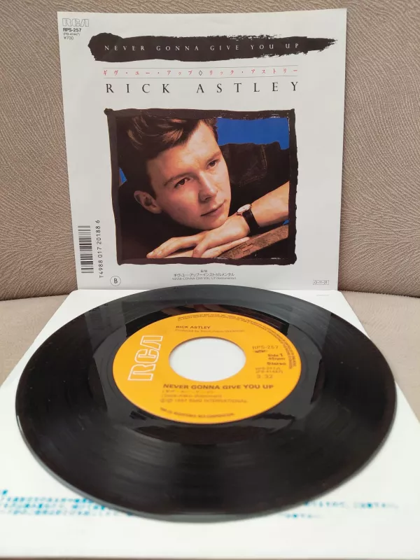 RICK ASTLEY - Never Gonna Give You Up - 1987 Japonya Basım 45lik Plak-2.el