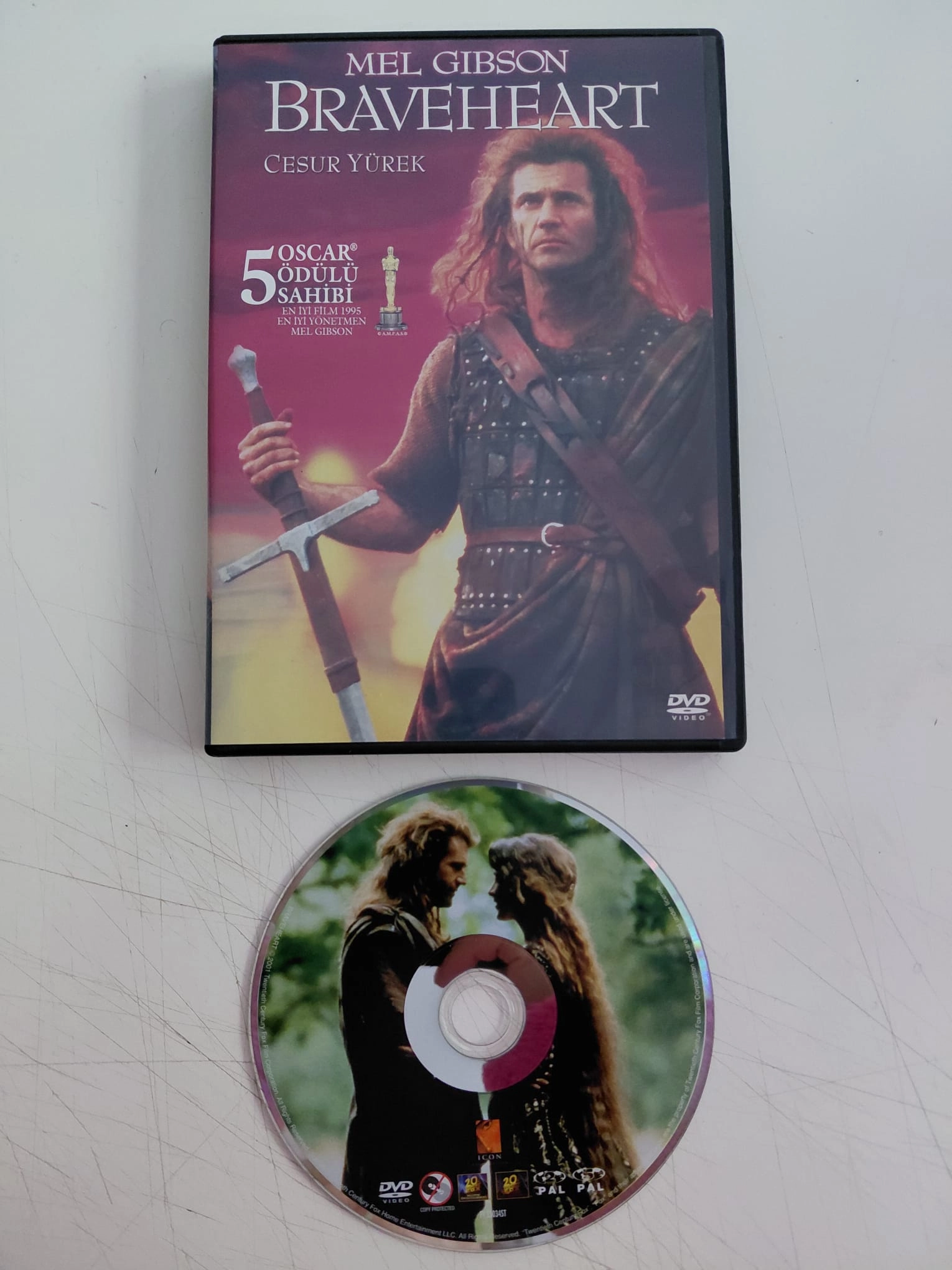 Cesur Yürek  ( Braveheart )  -  Mel Gibson -  DVD Film-2.el
