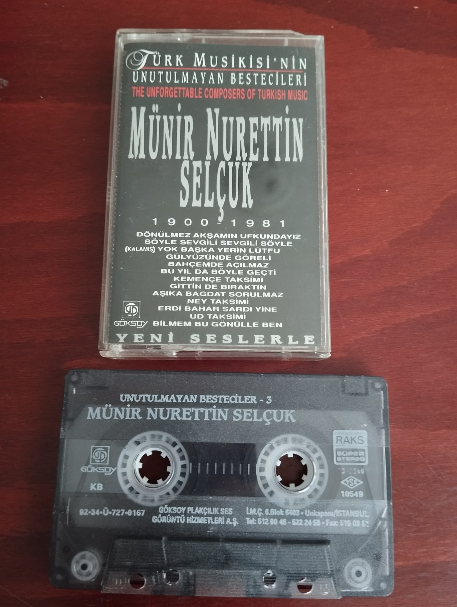 Unutulmayan Besteciler 3 - Münir Nurettin Selçuk  -  1992  Türkiye Basım  Kaset Albüm-2.el