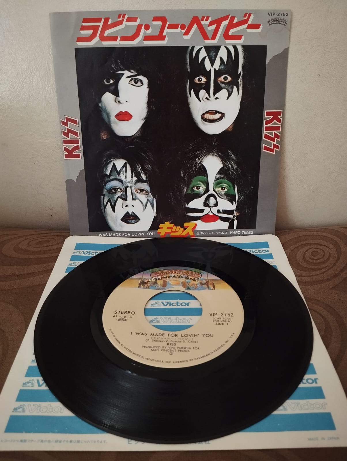 Kiss – I Was Made For Lovin’ You / Hard Times - 1979 Japonya Basım  45lik Plak-2.El