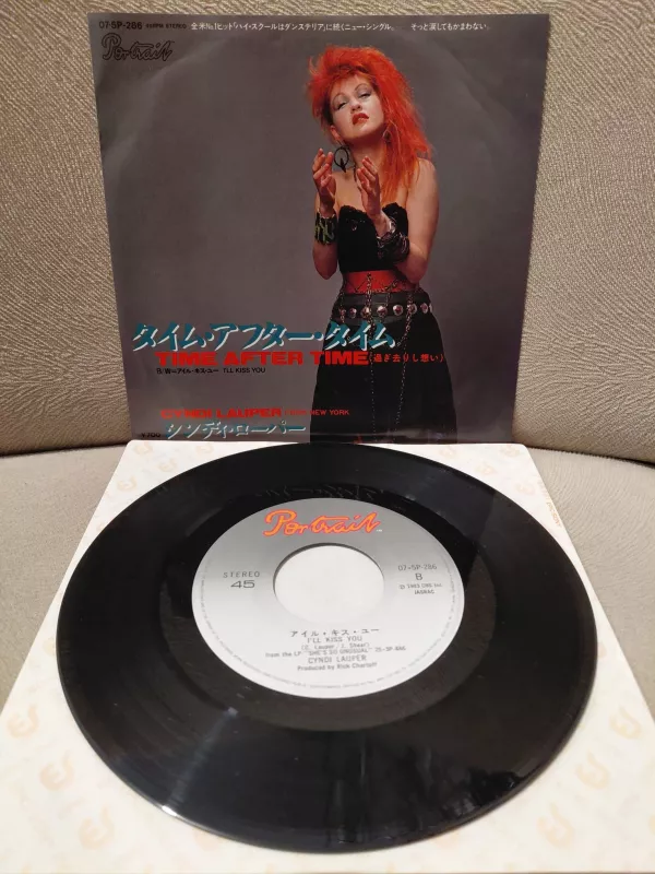 Cyndi Lauper  - Time After Time - 1984  Japonya Basım 45lik Plak-2.el