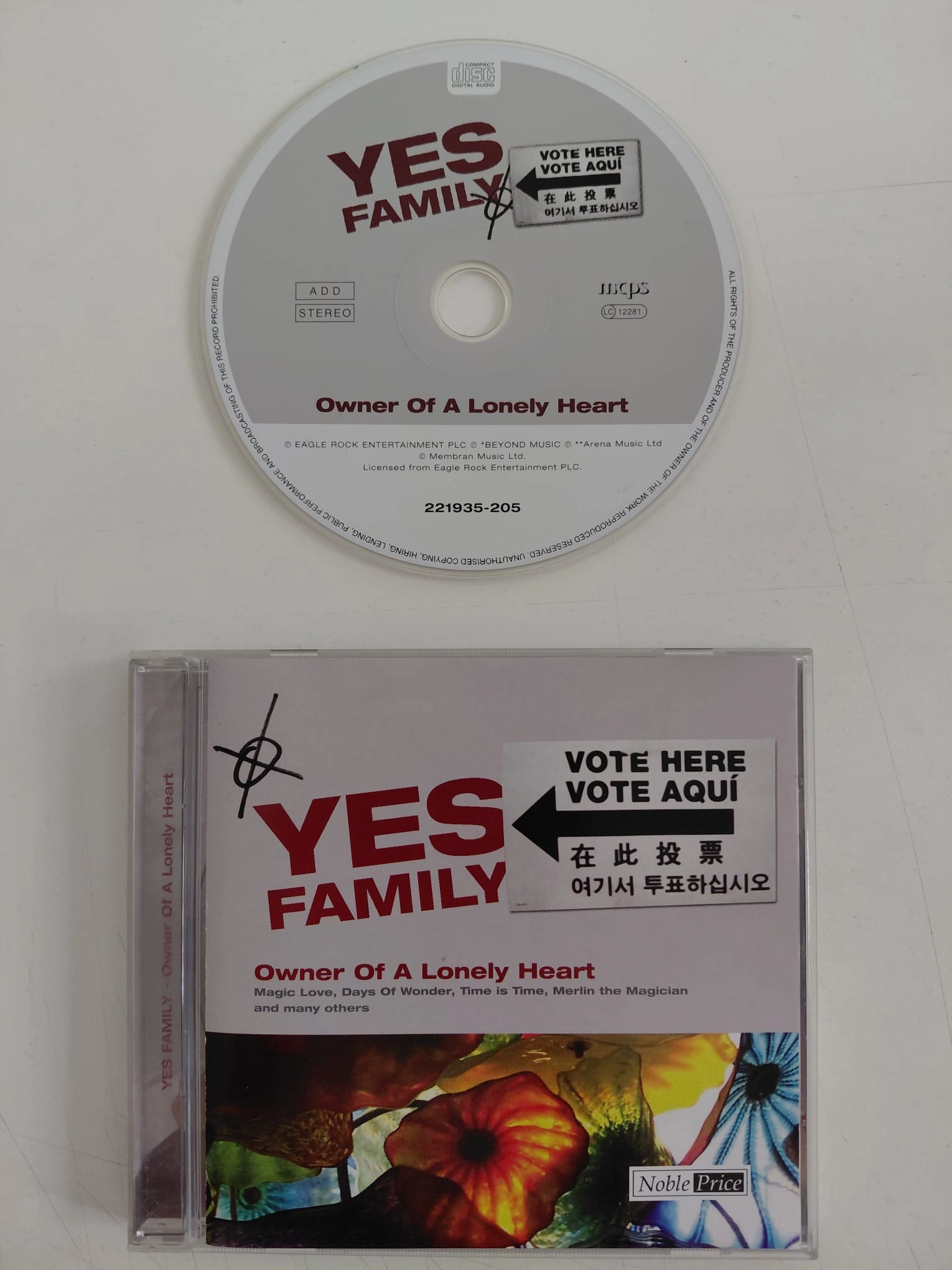 Yes Family – Owner Of A Lonely Heart - Avrupa Basım - CD Albüm-2.el