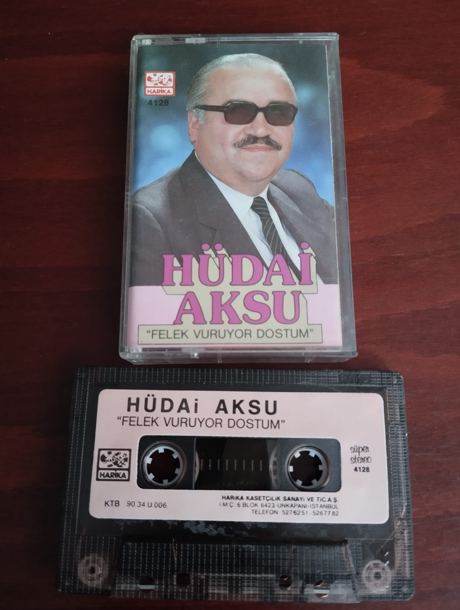 Hüdai Aksu  - Felek Vuruyor Dostum  -  1990 Türkiye Basım Kaset Albüm-2.EL