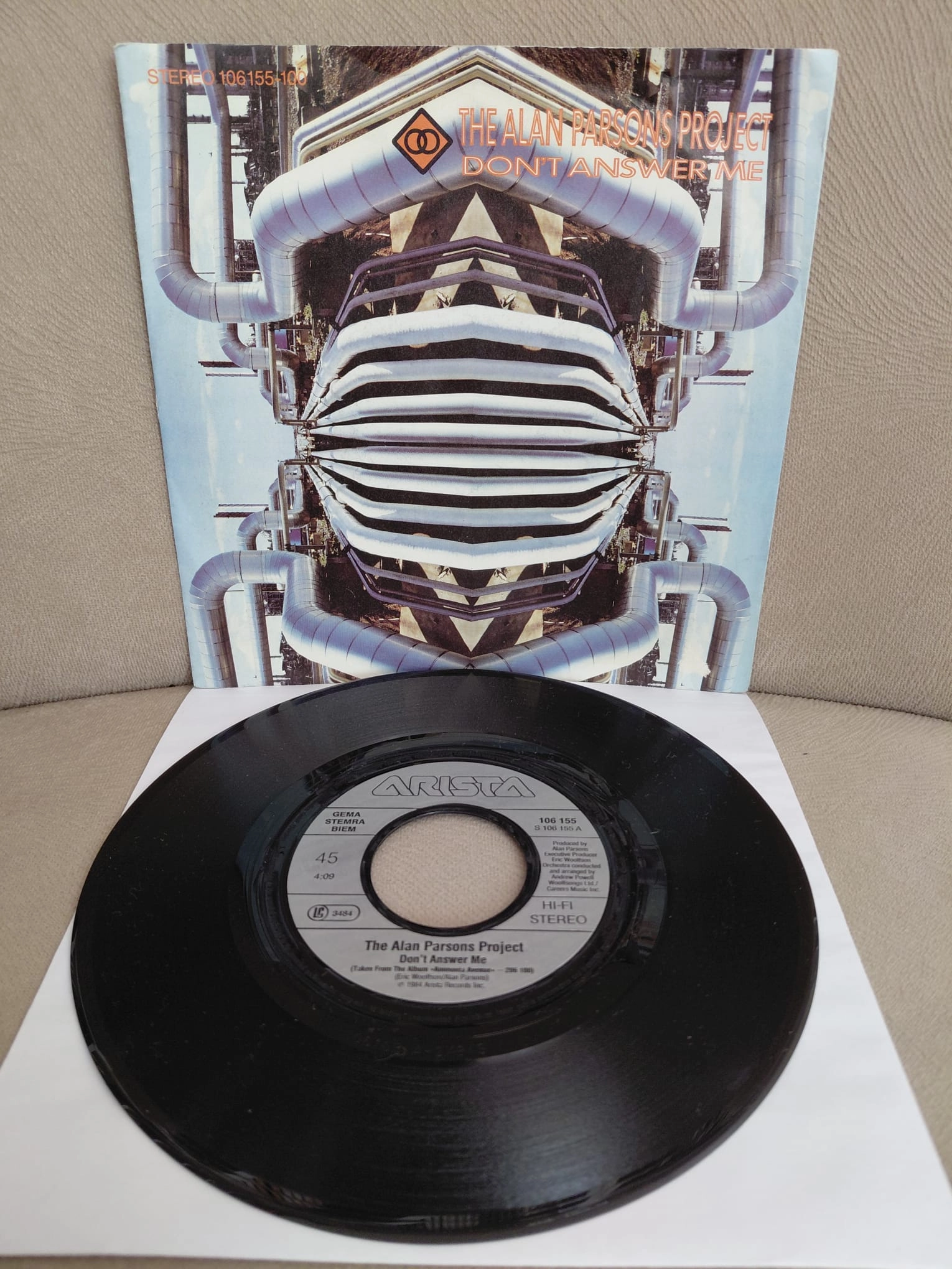 The Alan Parsons Project  –  Don’t Answer Me  - 1984  Almanya  Basım 45’lik Plak