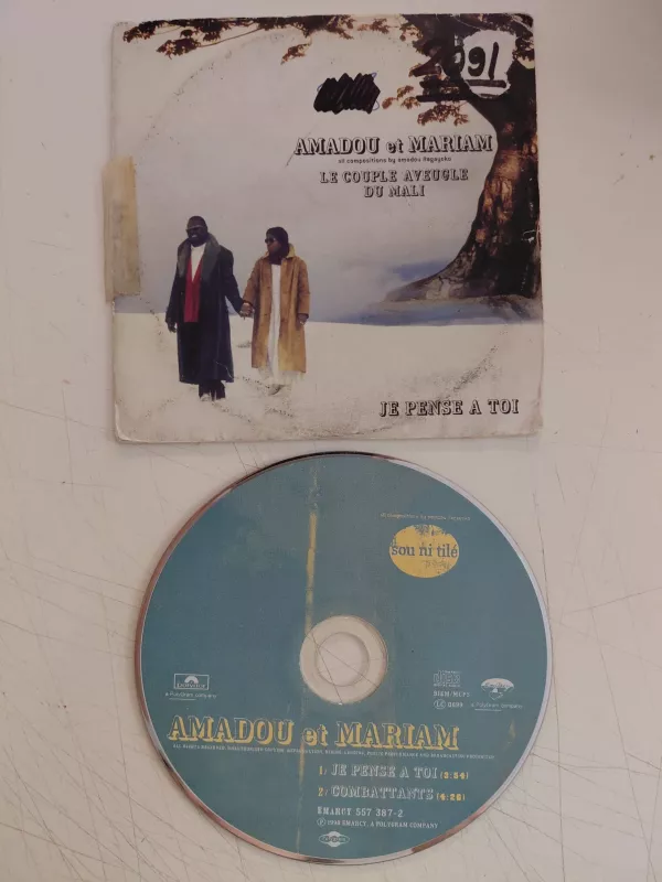 Amadou Et Mariam  – Je Pense A Toi  - 1998 Fransa Basım  CD Single -2.el