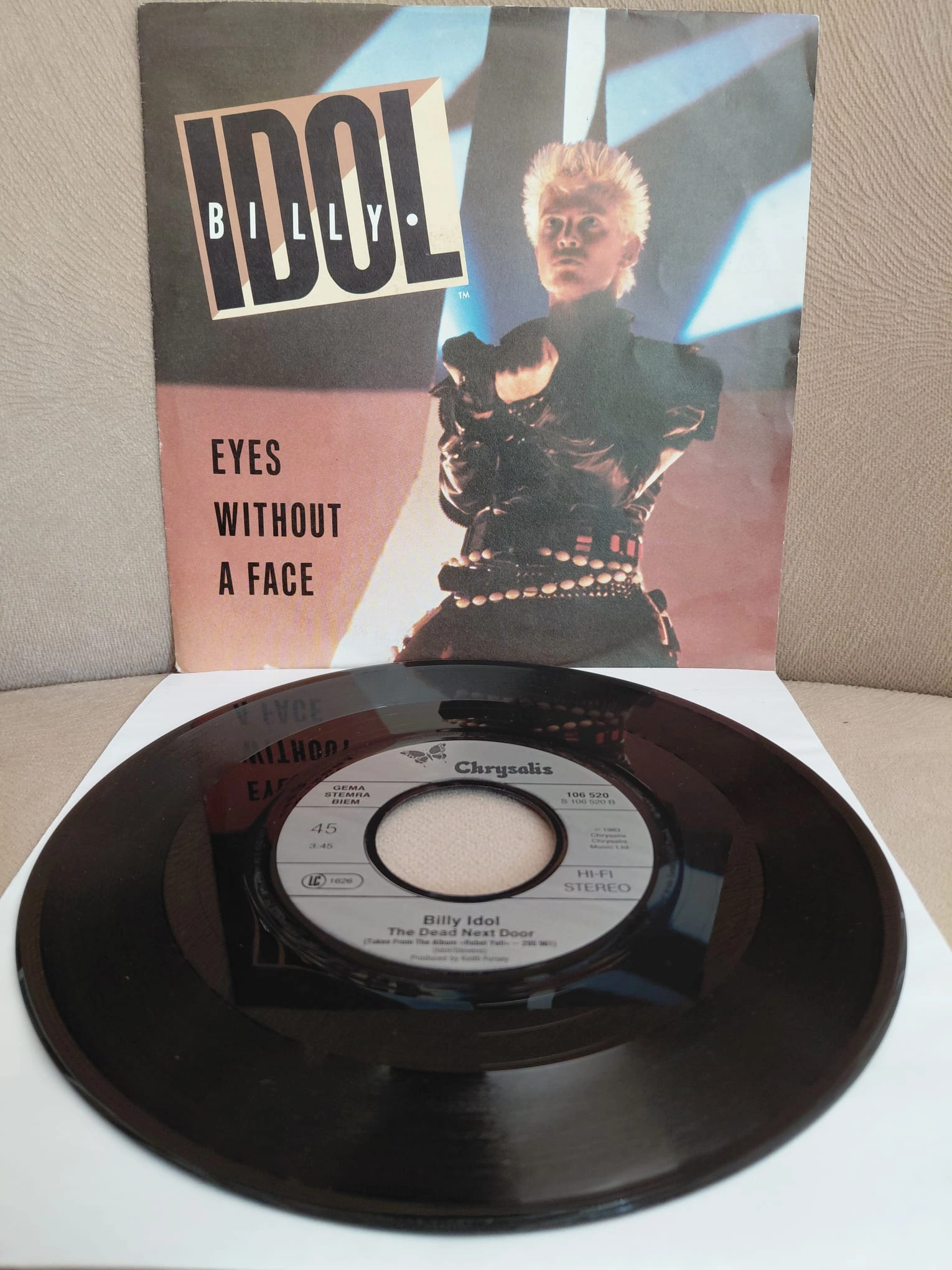 Billy Idol  –  Eyes Without A Face - 1984 Almanya  Basım 45’lik Plak-2.el
