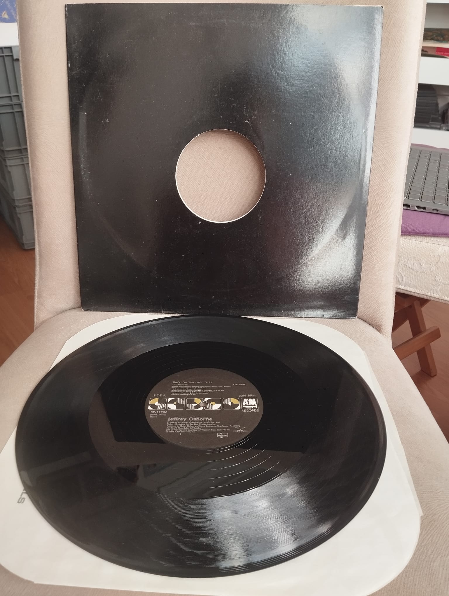 Jeffrey Osborne –She’s On The Left -1988 Amerika Basım 12’’, 33’lük Plak - Maxi-Single,Garage House