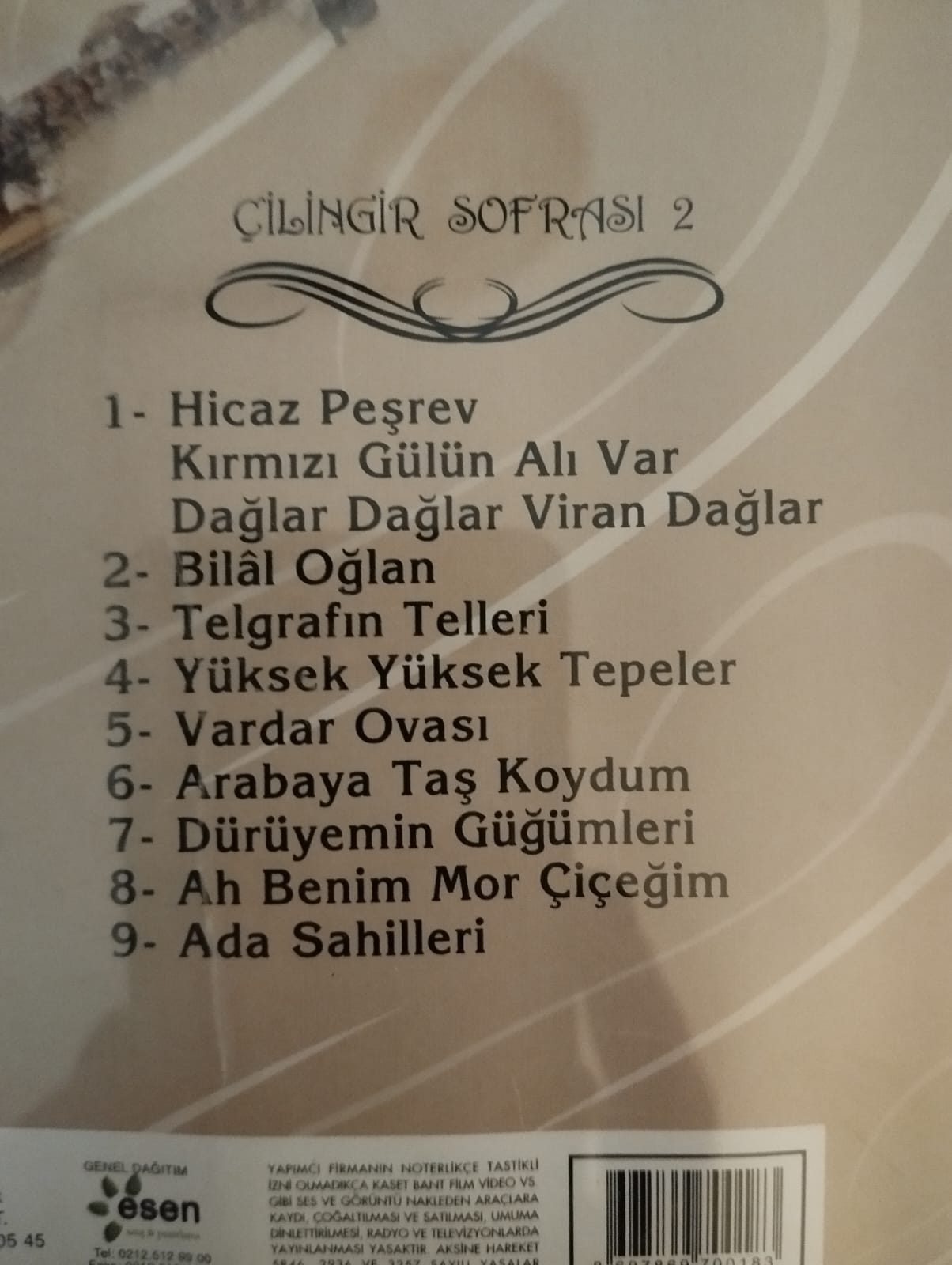 ÇİLİNGİR SOFRASI 2 - Traditional Turkish Music for Raki 2 - Türkiye  Basım CD  Albüm -2.El