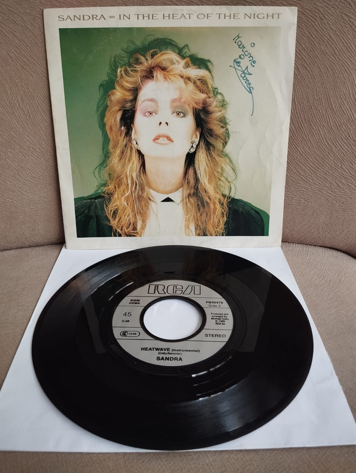 Sandra – In The Heat Of The Night -  1985 Almanya Basım 45 lik Plak-2.EL
