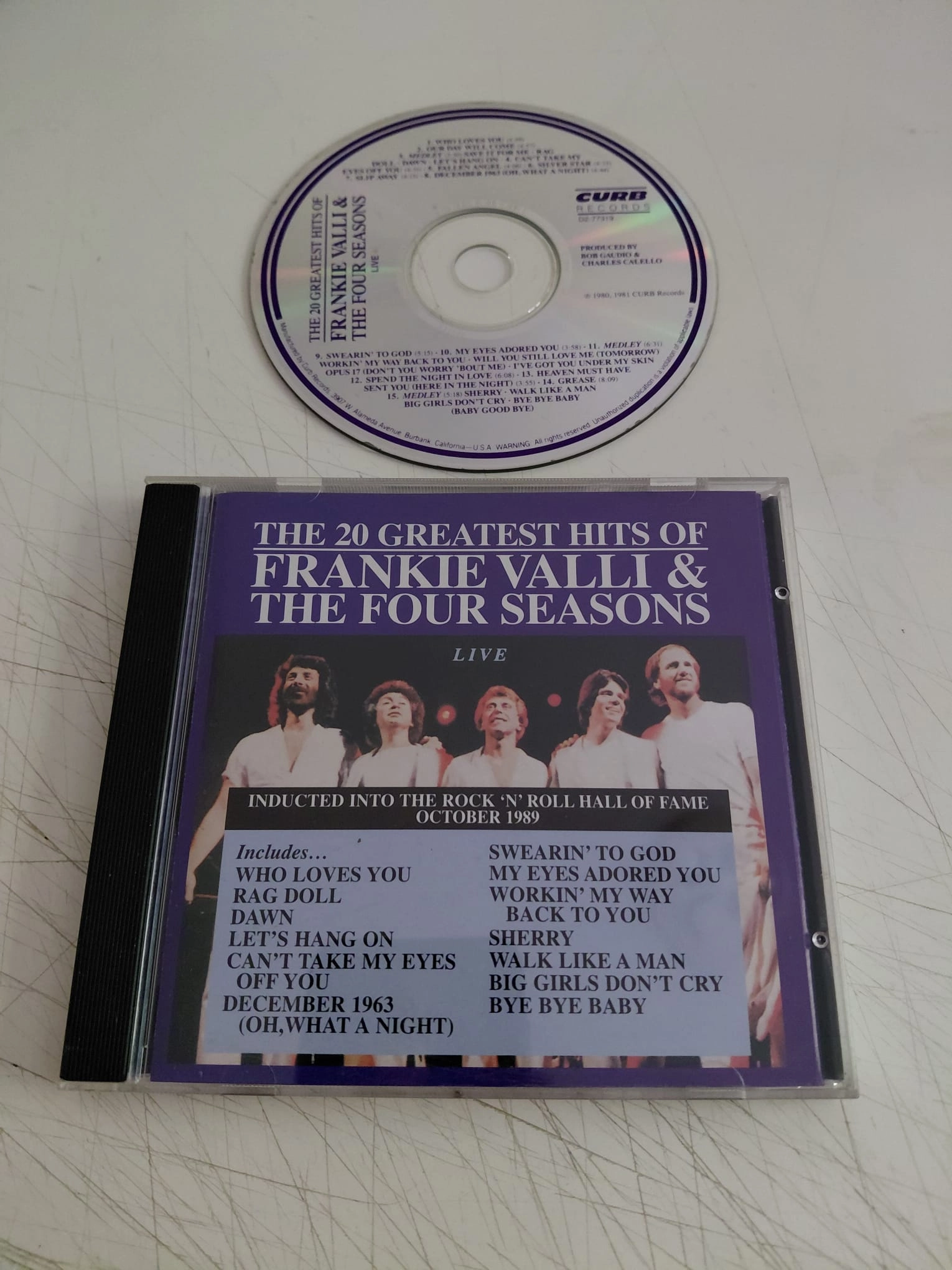 The 20 Greatest Hits Of Frankie Valli & The Four Seasons (Live) - 1990  Amerika Basım CD Albüm-2.el