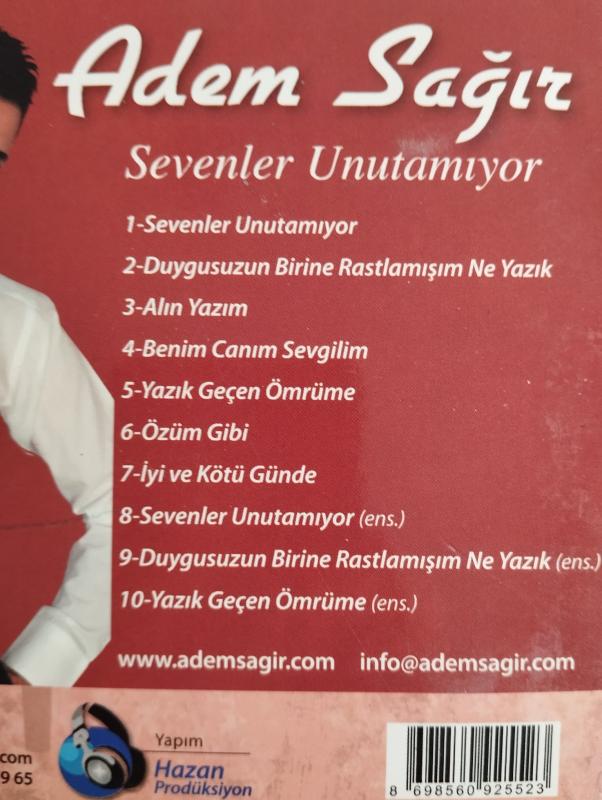 Adem Sağır / Sevenler Unutamıyor  -  Türkiye Basım - 2. El CD Albüm