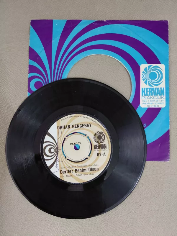 Orhan Gencebay –  Dertler Benim Olsun / Gönül  - 1974  Türkiye Basım 45 Lik Plak-2.el