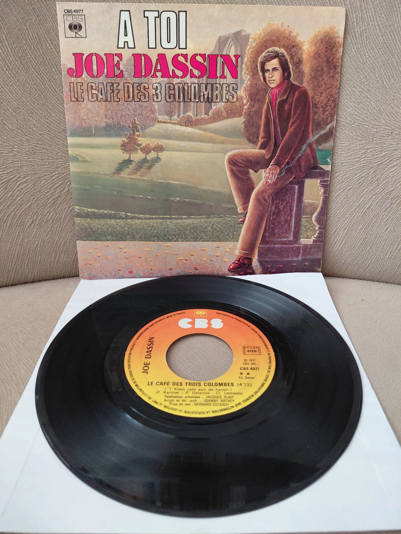 Joe Dassin  – A Toi (Neco -Seni Bana Katsam Orjinali )  -  1977  Fransa Basım 45 lik Plak