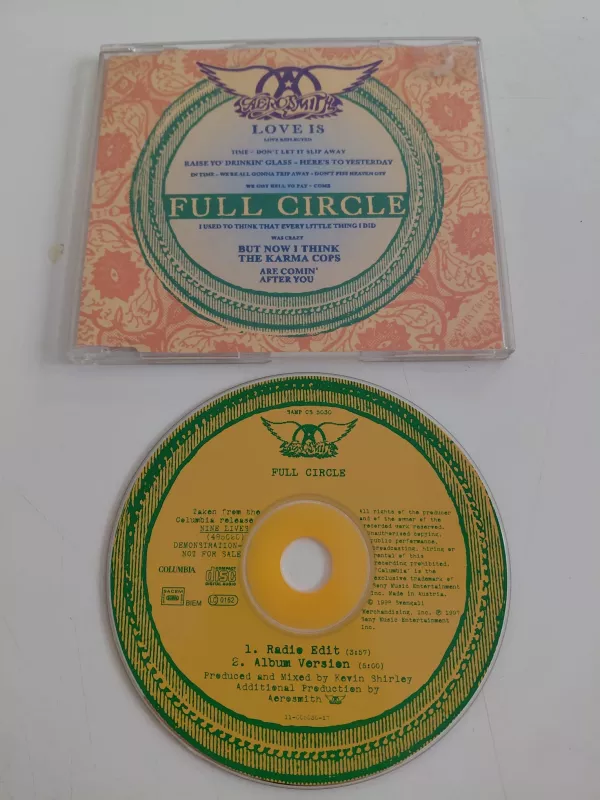 Aerosmith  –  Full Circle  - 1999  Avrupa Basım - CD, Single, Promo-2el
