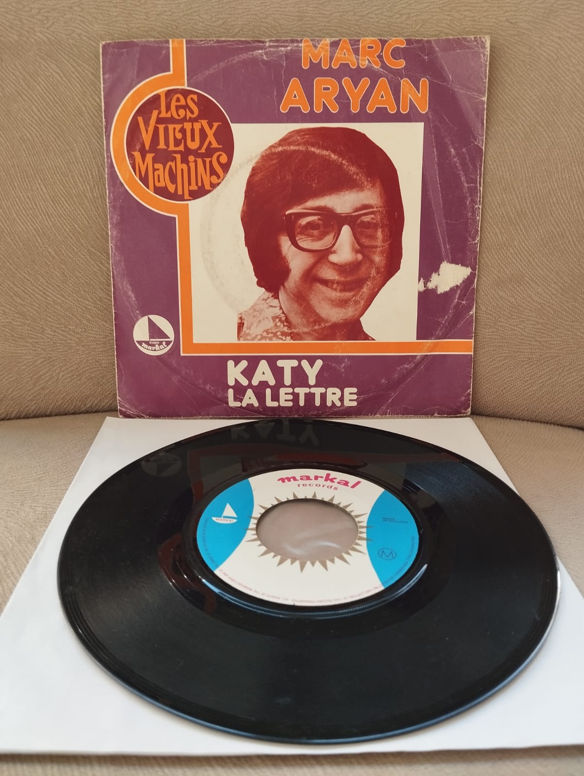 Marc Aryan – Katy / La Lettre  - Hollanda Basım 45 lik Plak-2.EL