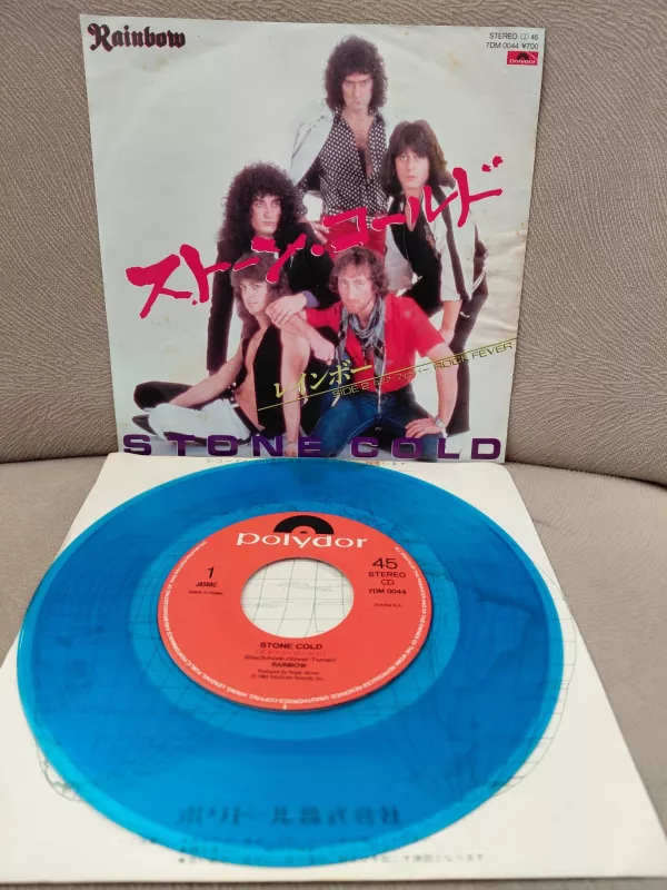 Rainbow ‎ – Stone Cold  - 1982  Japonya  Basım 45lik ( Mavi Renkli) Plak-2.el