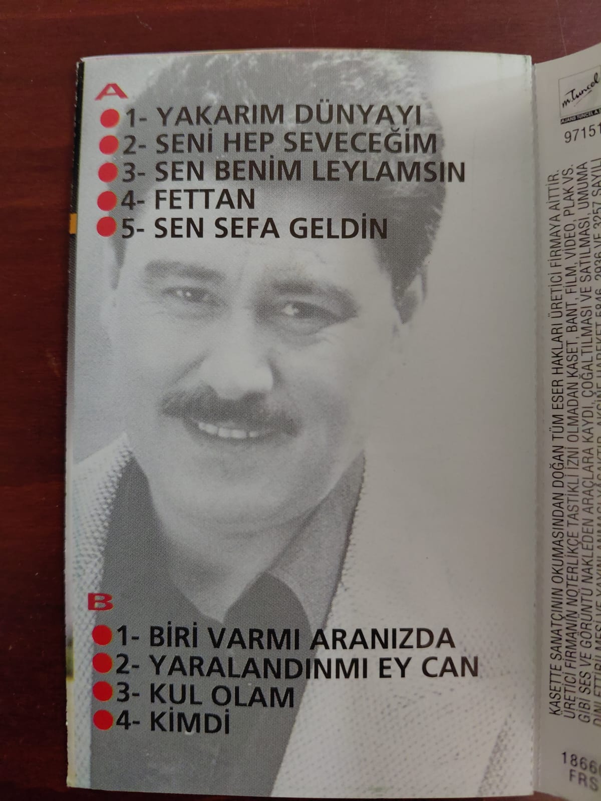 Vahdet Vural  – Seni Hep Seveceğim  - 1997 Türkiye Basım Kaset Albüm-2.el