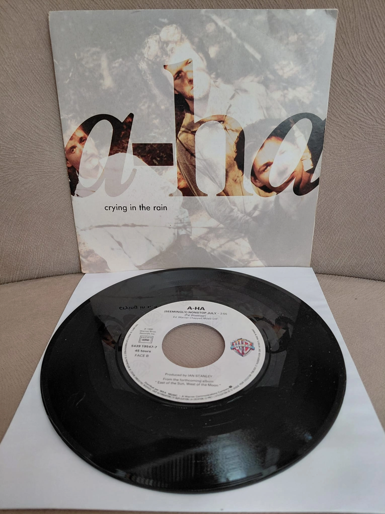 a-ha  –  Crying In The Rain  - 1990  Fransa Basım 45’lik  Plak