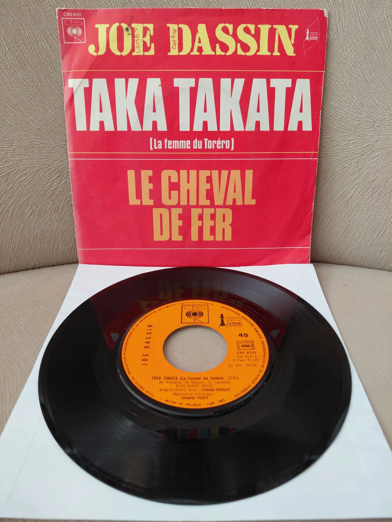 Joe Dassin  – Taka Takata (La Femme Du Toréro) -  1972  Fransa Basım 45 lik Plak