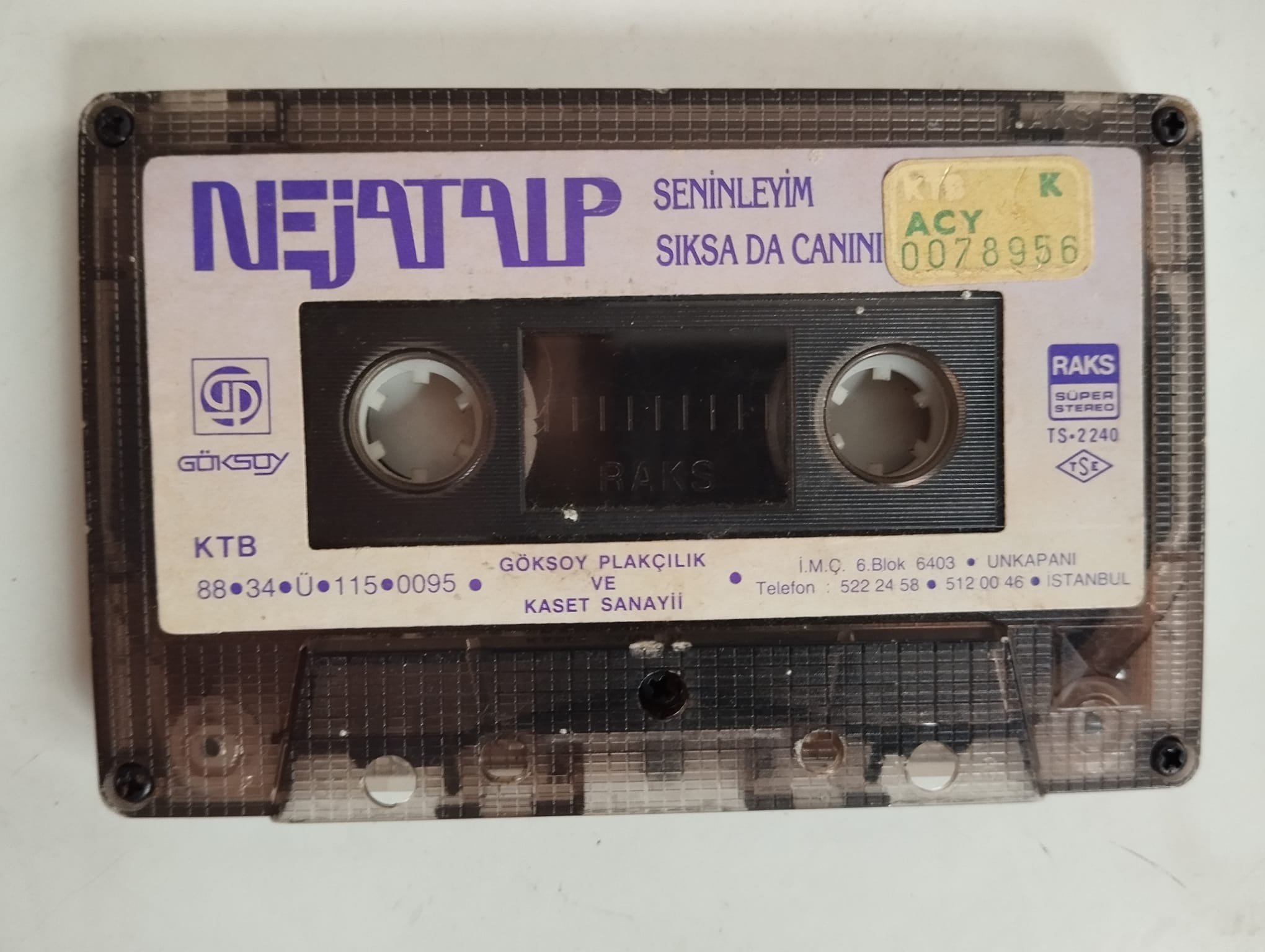 Nejat Alp - Seninleyim / Sıksa Da Canını - 1988 Türkiye Basım Kaset - Kapaksız-2.el