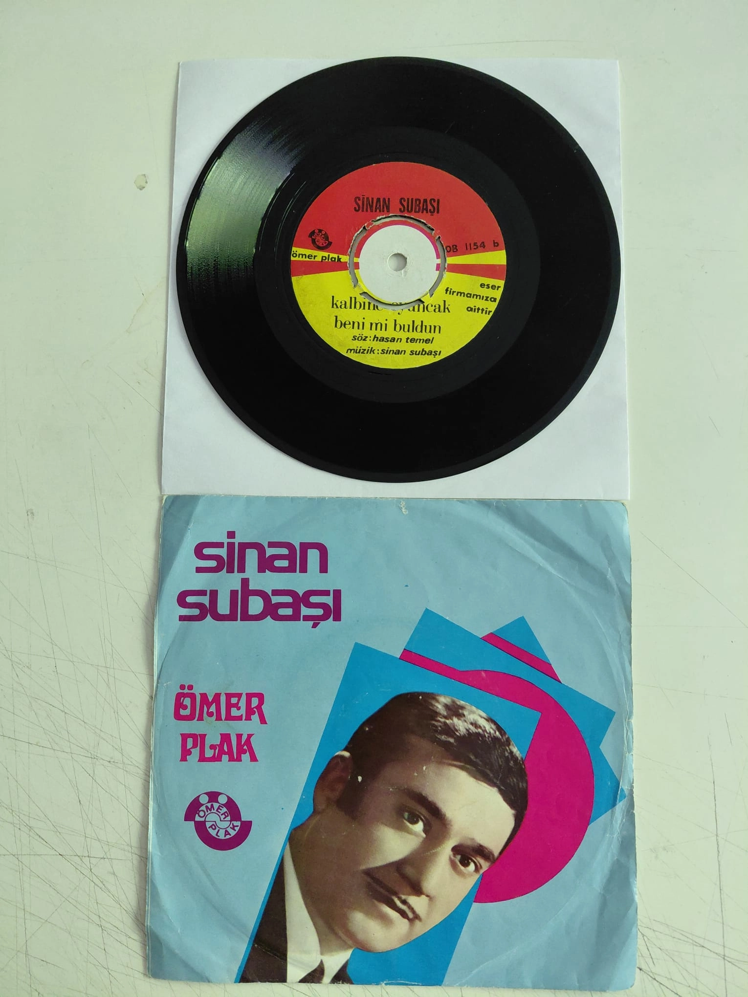 Sinan Subaşı – Ömür Ağacı/Kalbine Oyuncak Beni Mi Buldun -  Türkiye Dönem Basım  45 lik Plak-2.el