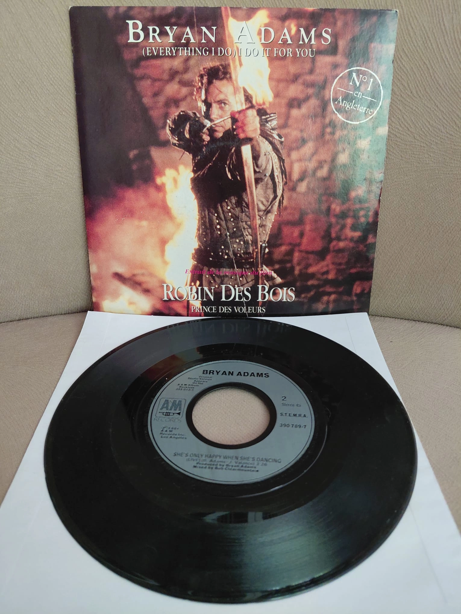 Bryan Adams  – (Everything I Do) I Do It For You  - 1991  Fransa Basım 45’lik  Plak