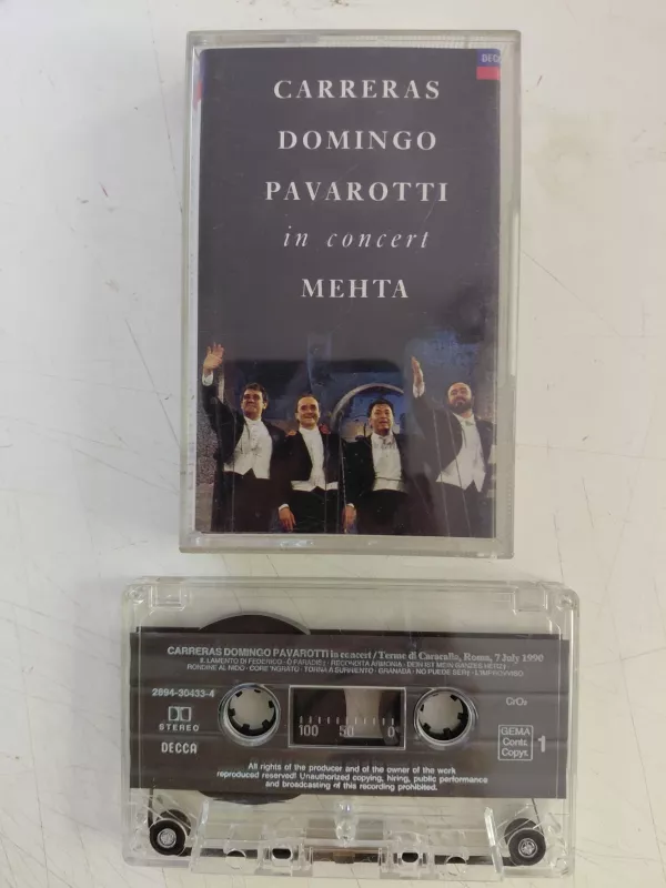 Carreras, Domingo, Pavarotti, Mehta – In Conc - 1990 Almanya Basım Kaset Albüm-2.el