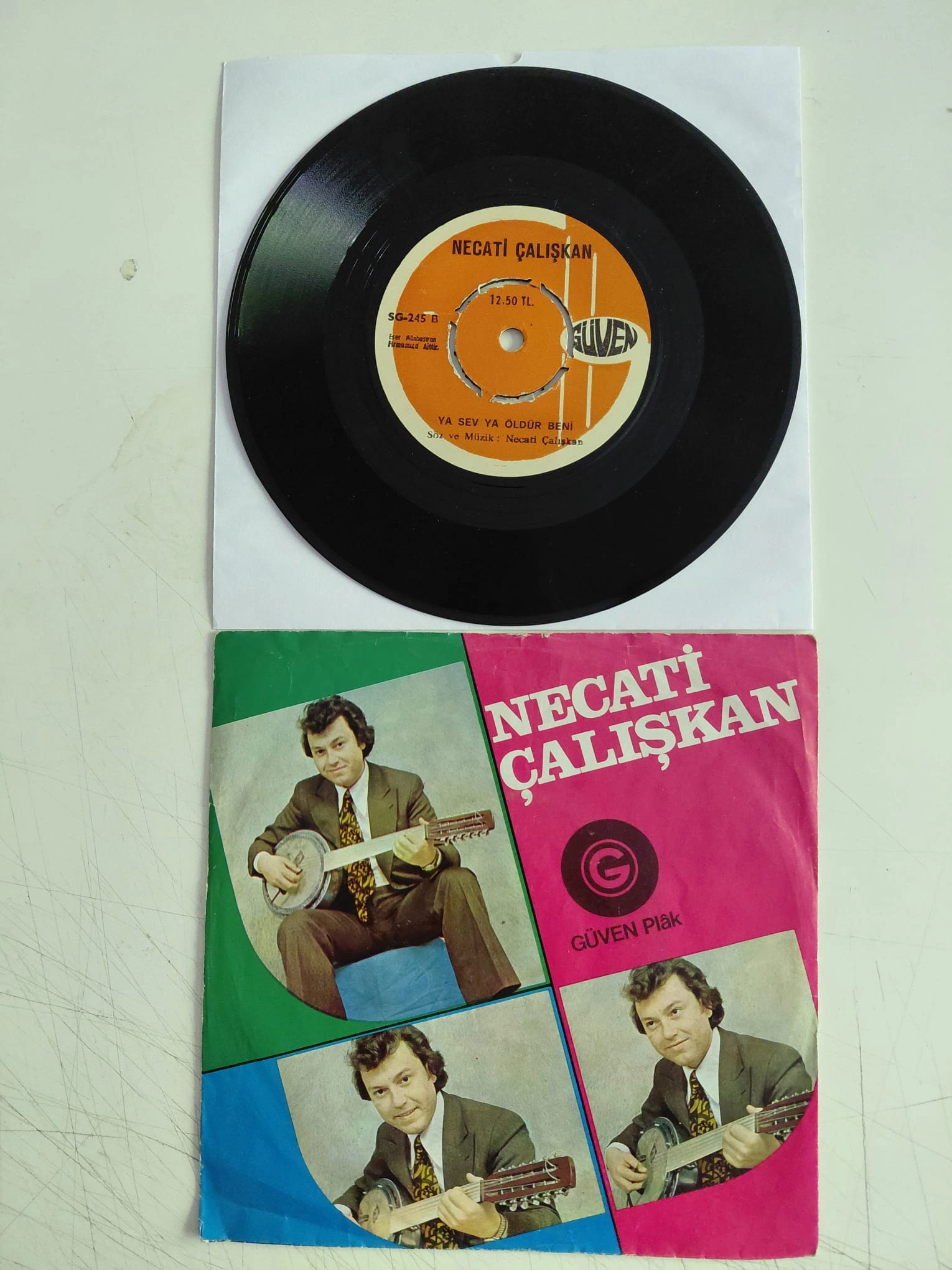 Necati Çalışkan  – Hayatın Kanunu Böyle Yazılmış  -  Türkiye Dönem Basım  45 lik Plak-2.el