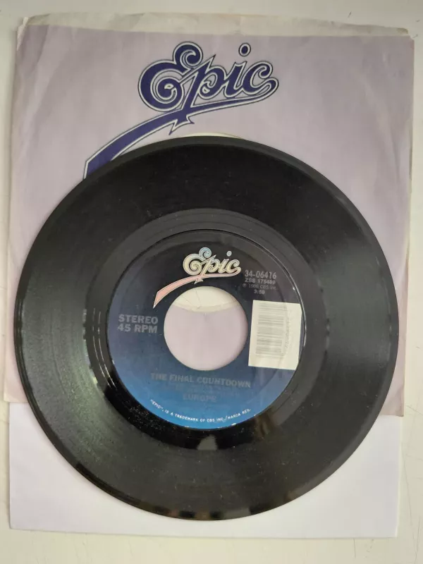 Europe  ‎– The Final Countdown - 1986  USA Basım 45 lik Plak-2.el