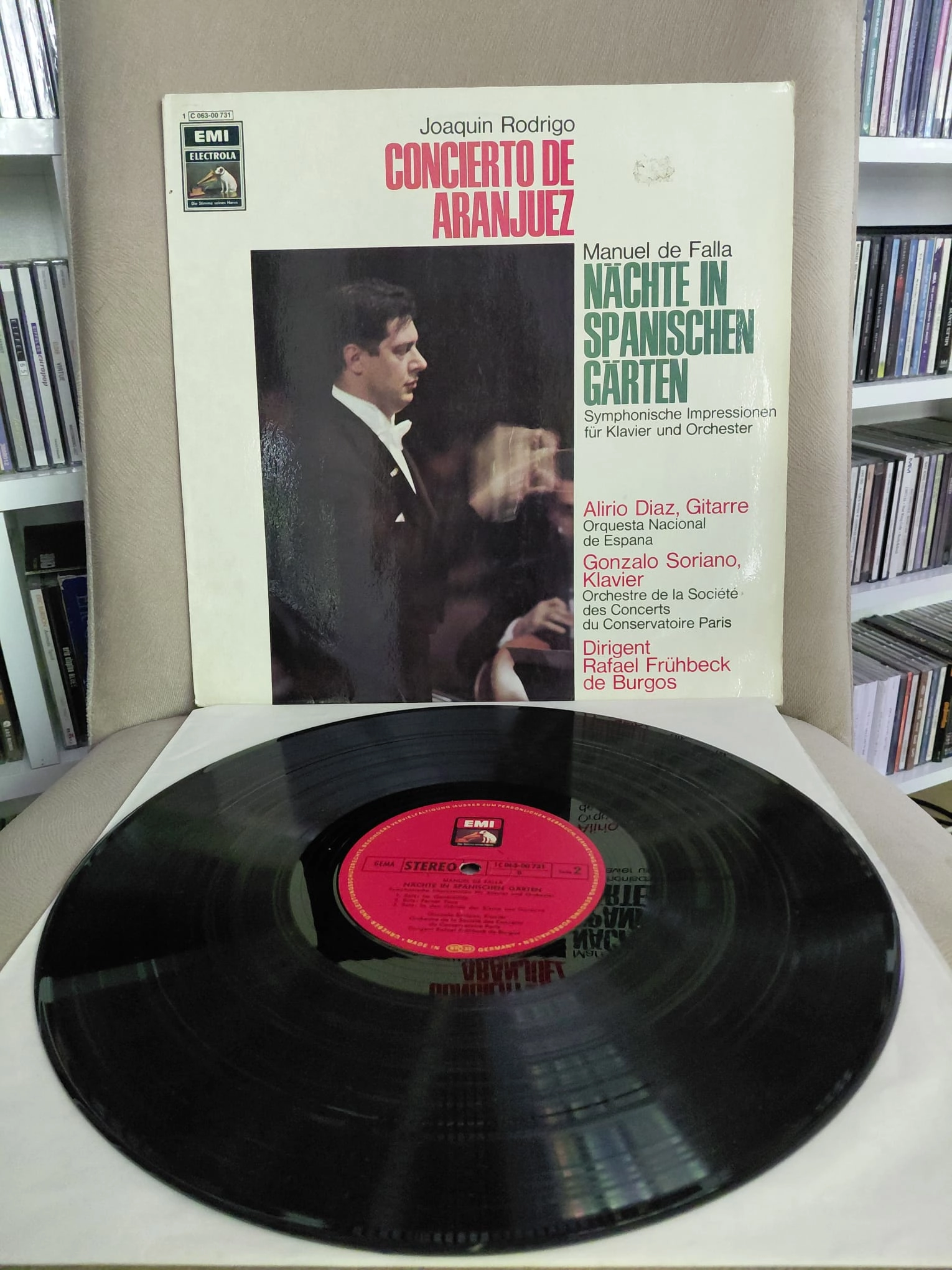 Joaquin Rodrigo / Manuel De Falla – Concierto De Aranjuez / Nächte In Spanischen Gärten - Almanya Dönem Basım Albüm LP Plak-2.el