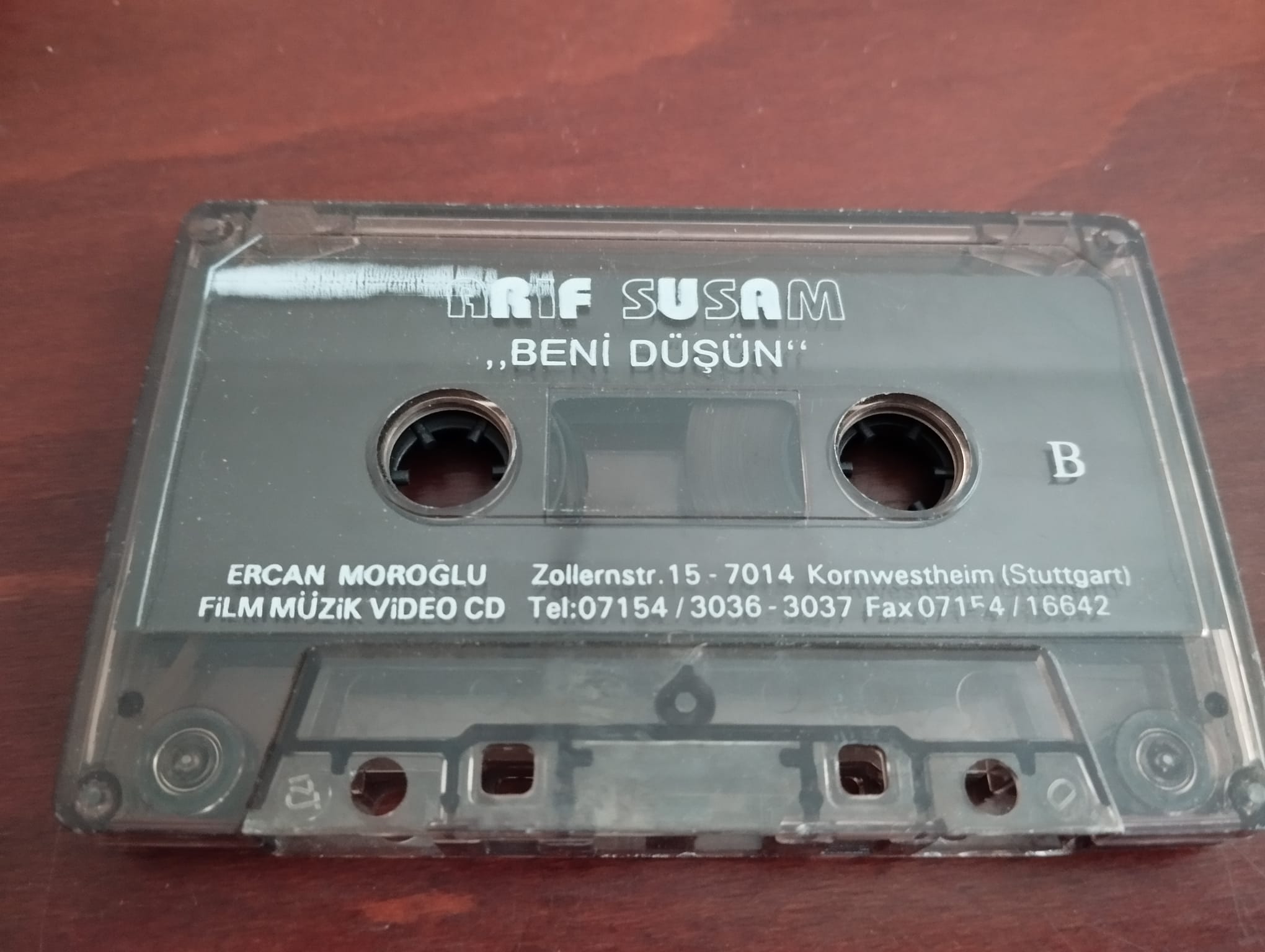 Arif Susam – Beni Düşün - 1991 Almanya Basım Nadir Kaset / Ercan -Kapaksız-2.el
