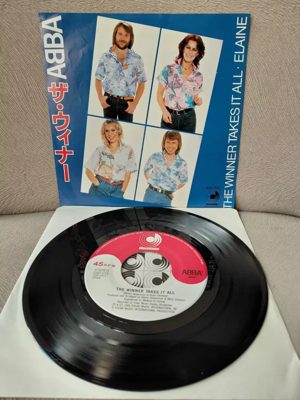 ABBA – The Winner Takes It All / Elaine   - 1980  Japonya Basım 45lik Plak-2.el