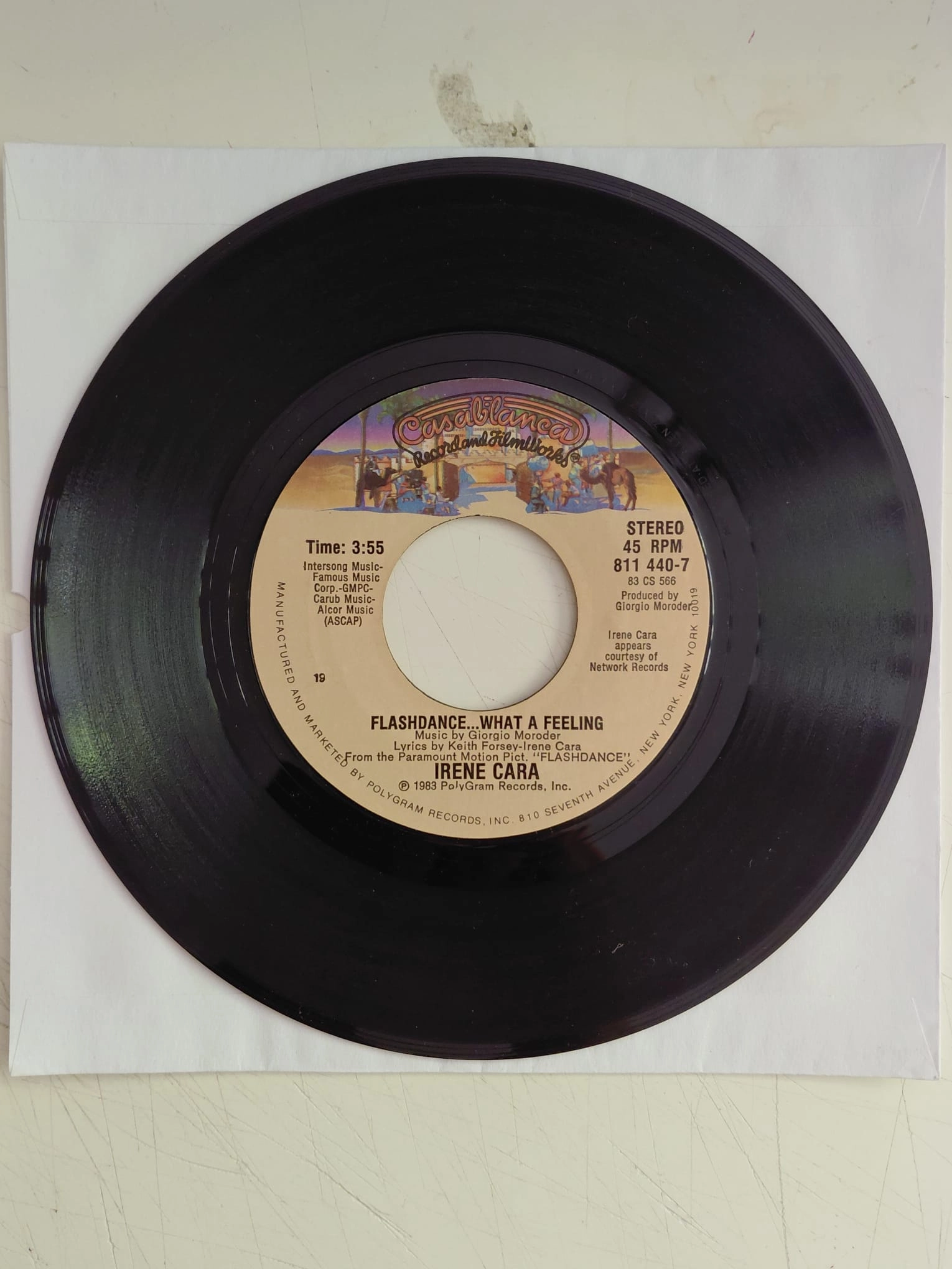 Irene Cara – Flashdance... What A Feeling - 1983  USA Basım 45 lik Plak-2.el
