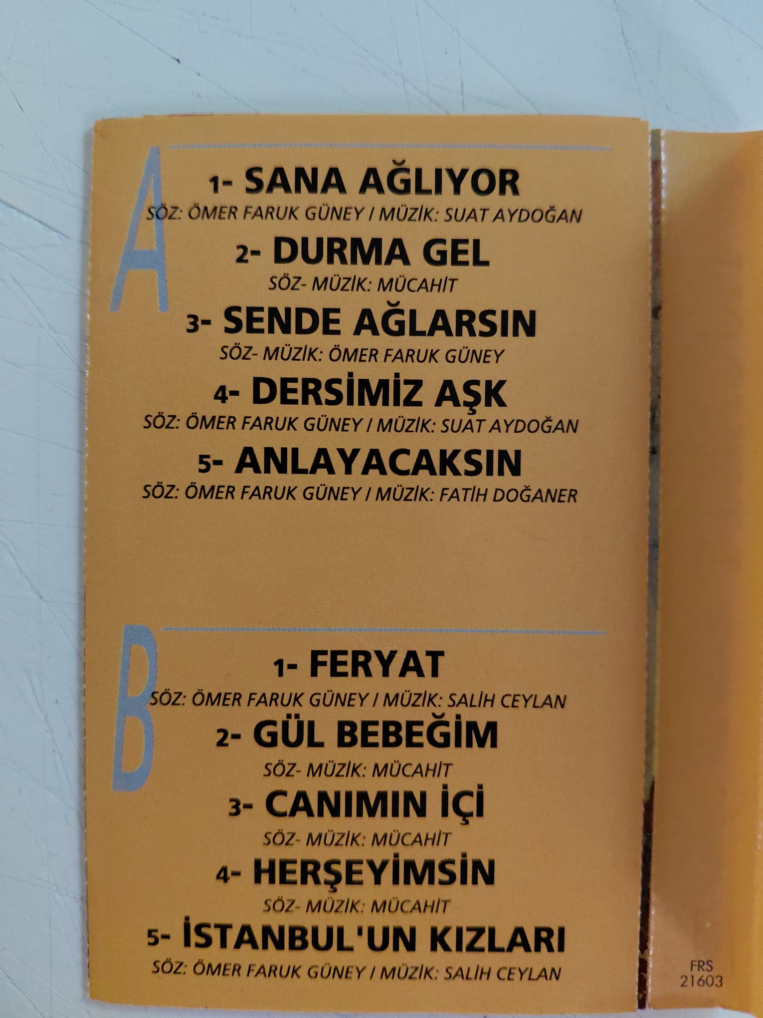 Mücahit - Sende Ağlarsın - 1999 Türkiye Basım Kaset-2.el