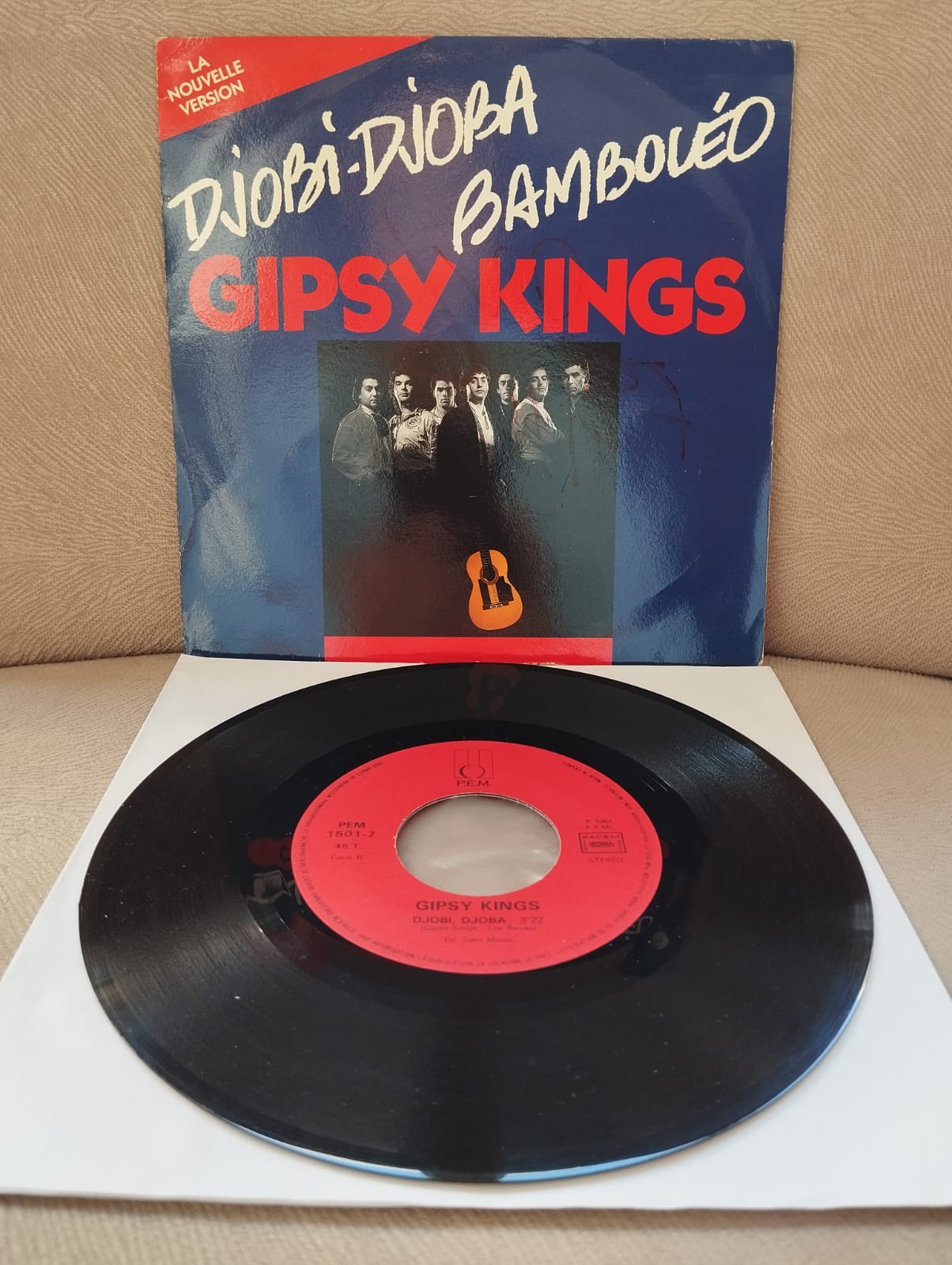 GIPSY KINGS - DJOBI - DJOBA / BAMBOLEO  - 1987 FRANSA BASIM 45 LİK PLAK-2.EL