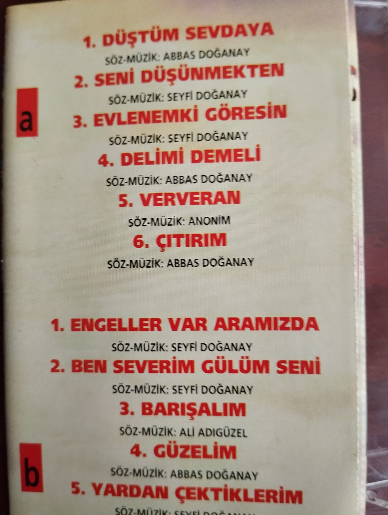 Abbas Doğanay -  Engeller Var Aramızda   - 1996  Türkiye Basım  Kaset Albüm-2.el