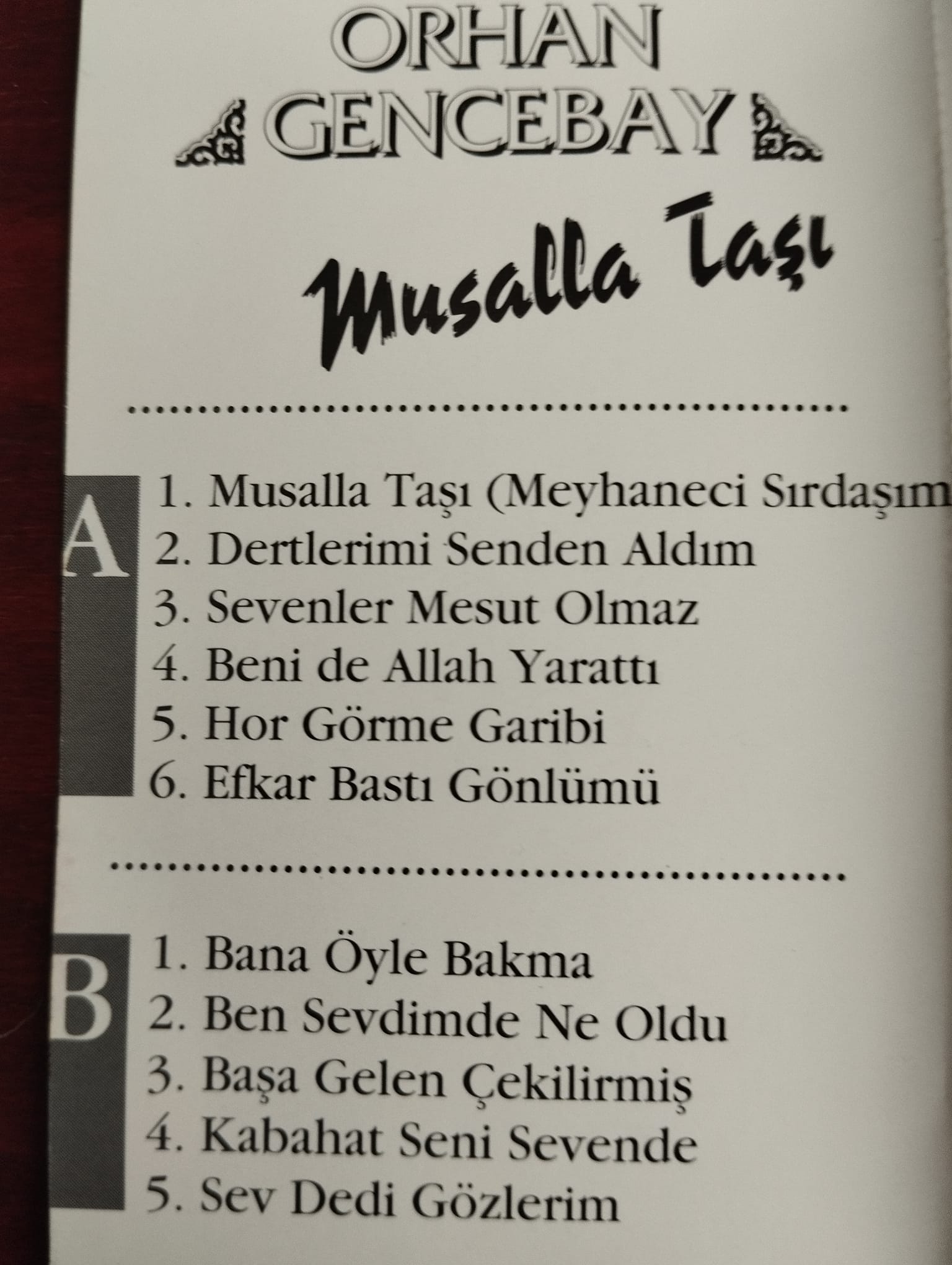 Orhan Gencebay –  Musalla Taşı -  1993  Türkiye Basım  Kaset Albüm-2.EL