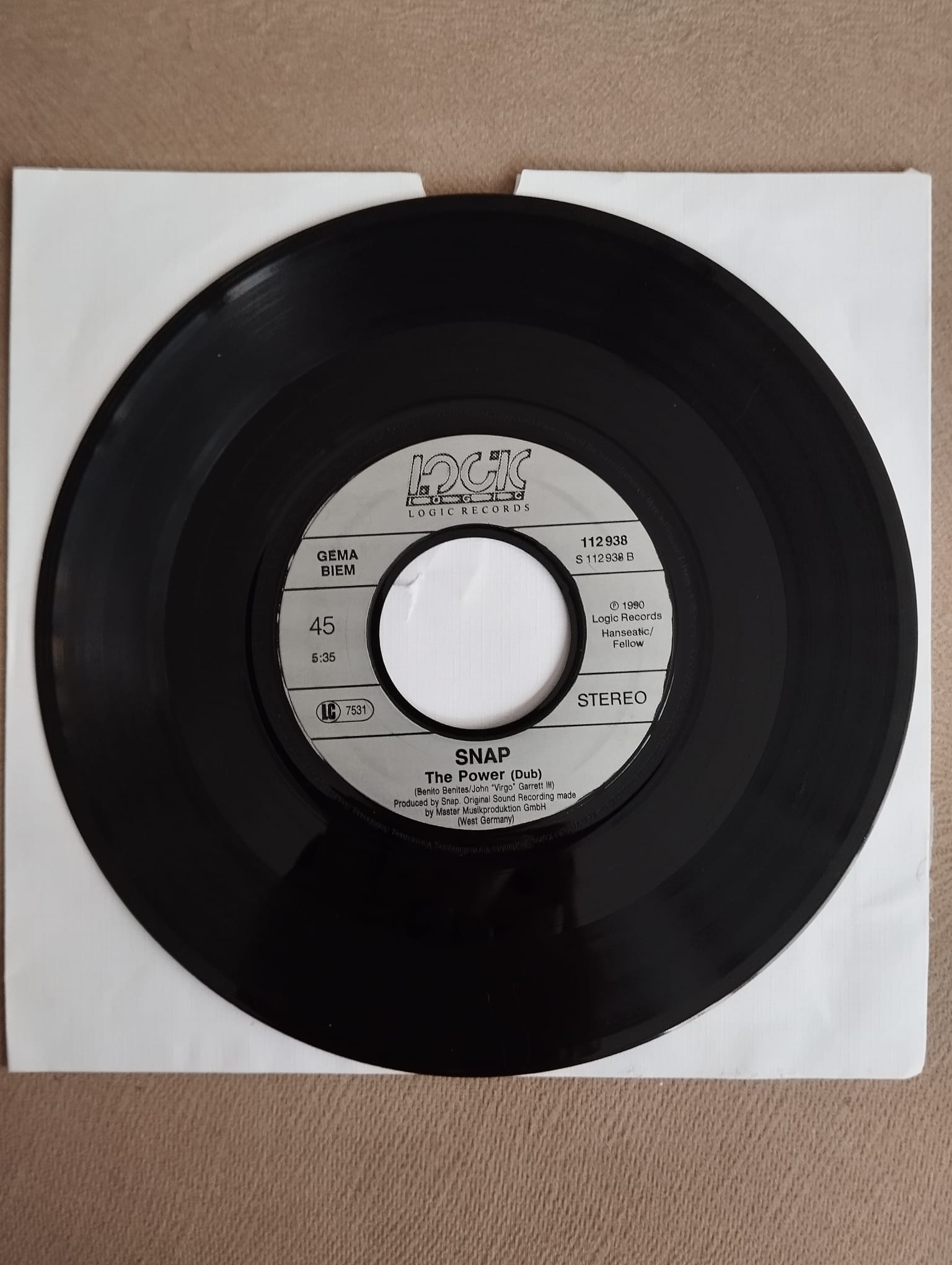 Snap! – The Power  - 1990  Almanya Basım 45 LİK PLAK - 2. EL